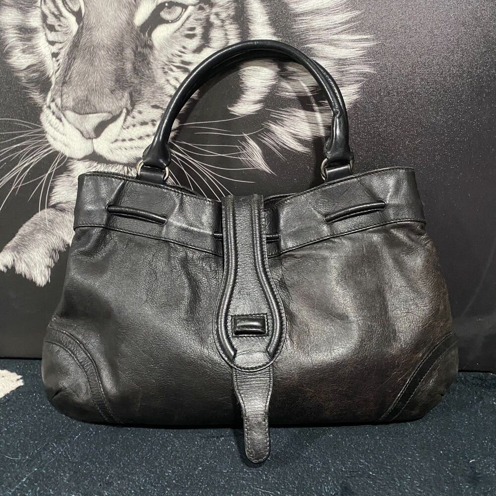 Balenciaga Tote Shoulder Handbag Women's Black Leather Double Handle Travel
